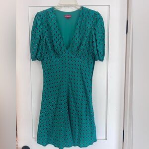 STAUD Printed Short Sleeve Mini Dress